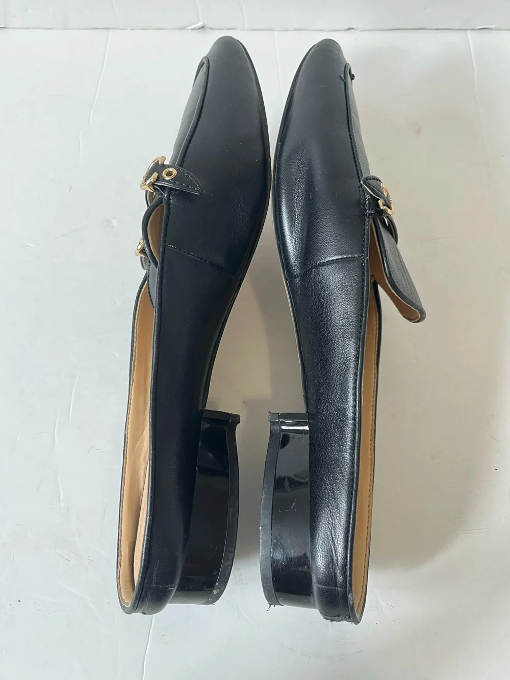 Coach Irene Black Leather point-toe Slip-On Mule Loafers size 9B